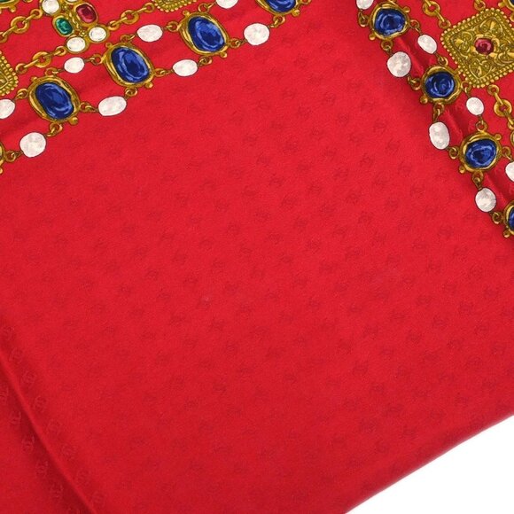 Chanel Red Scarf Small Good 135802 - Picture 6 of 8